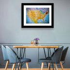Vintage USA Map with Northeastern Pushpin Wall Art