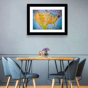 USA Map Wall Art