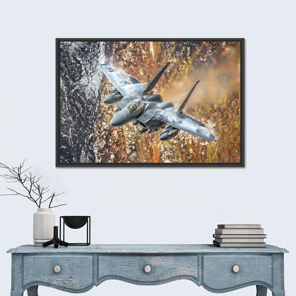 F-15 Over Mountain Canyon Wall Art