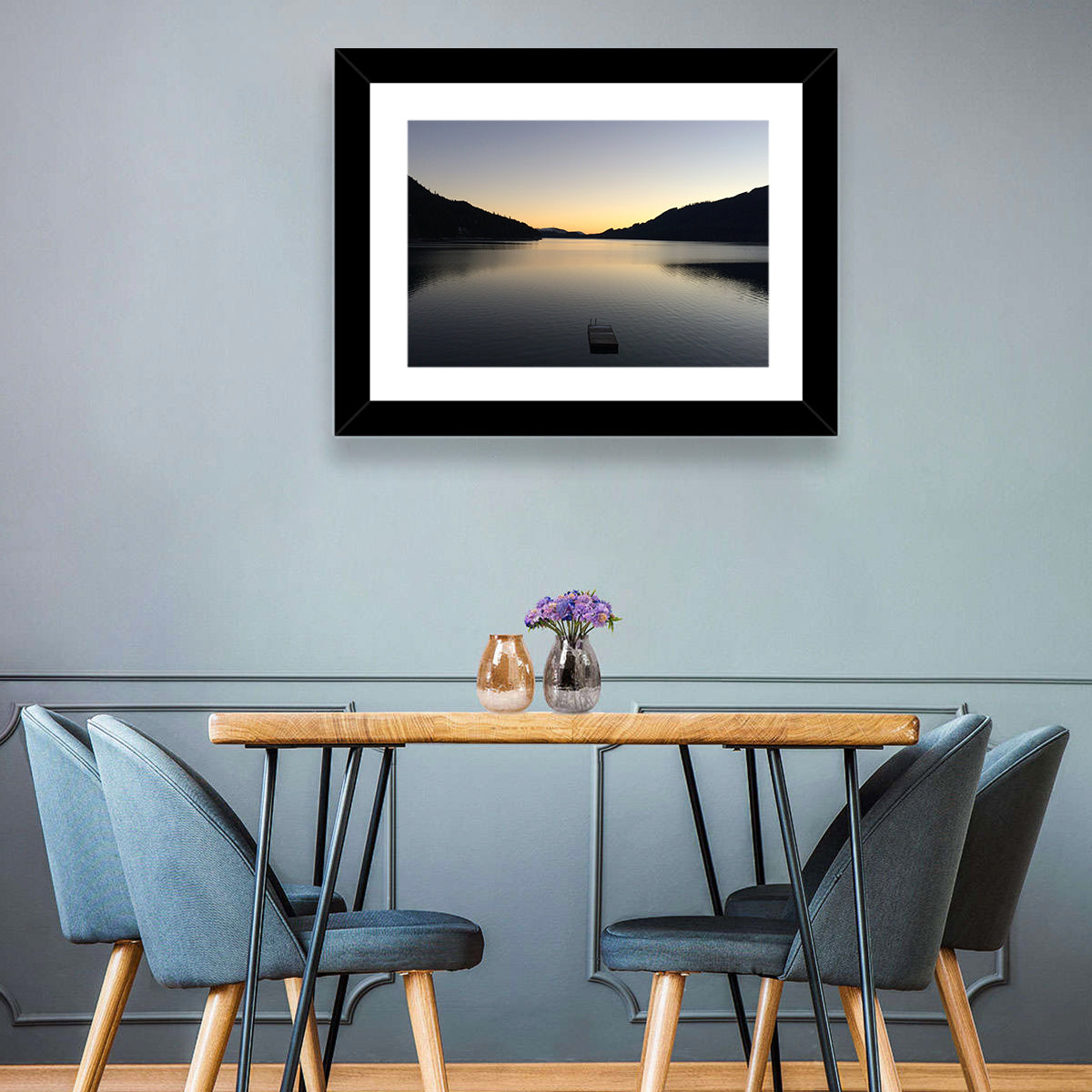 Lake Cushman Dock at Dusk Wall Art
