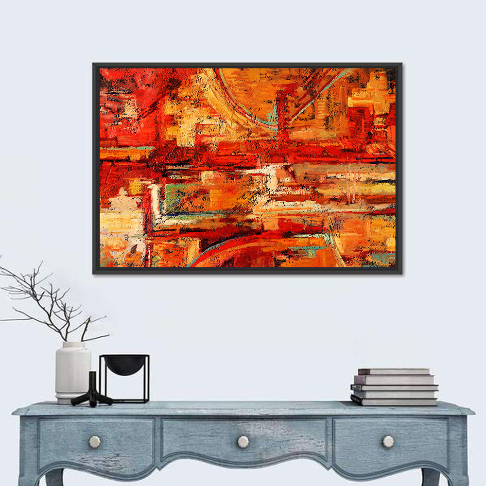 Vibrant Impasto Color Blocks Wall Art
