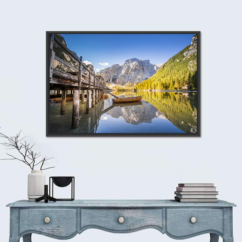 Lago Di Braies Pier Wall Art