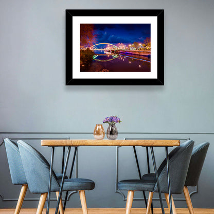 Lovers Bridge Nightscape Wall Art
