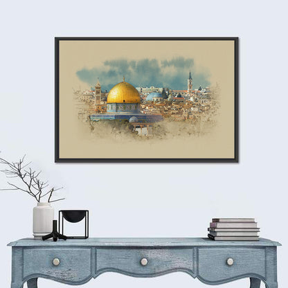 Dome of the Rock Watercolor Study Wall Art