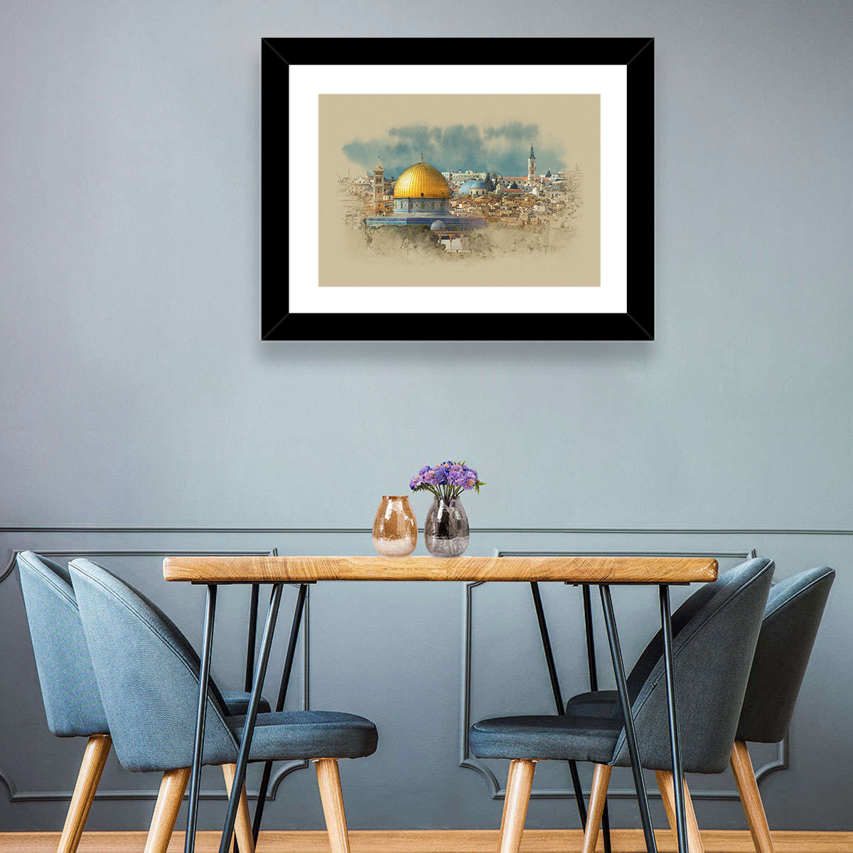 Dome of the Rock Watercolor Study Wall Art