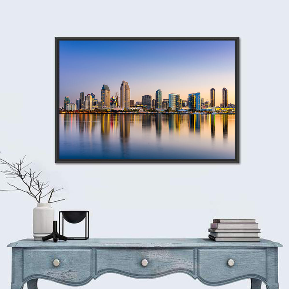 San Diego Skyline at Golden Dusk Wall Art