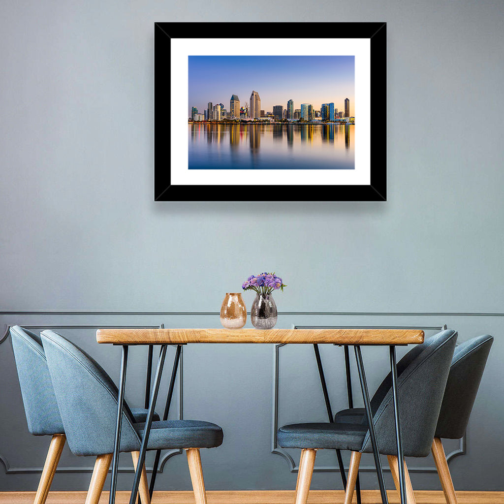 San Diego Skyline at Golden Dusk Wall Art