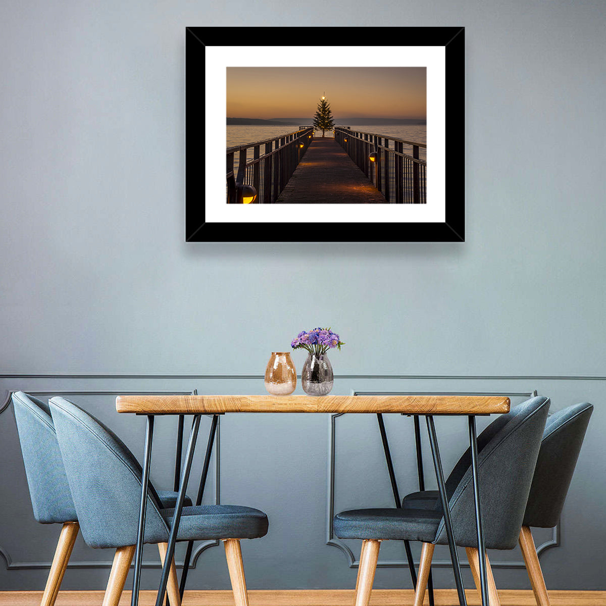 Skaneateles Lake Pier Wall Art in a room, landscape