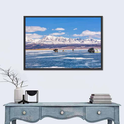 Lake Hovsgol Winter Ice Fishing Wall Art