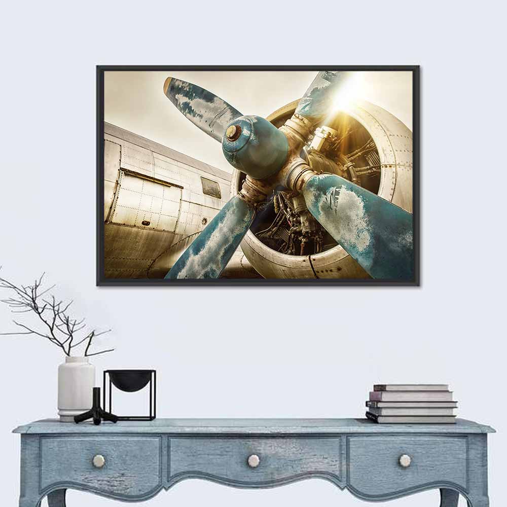 Vintage Airplane Propeller Close-up Wall Art