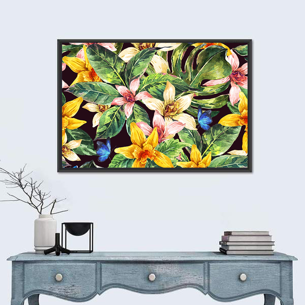 Tropical Orchid Pattern Wall Art