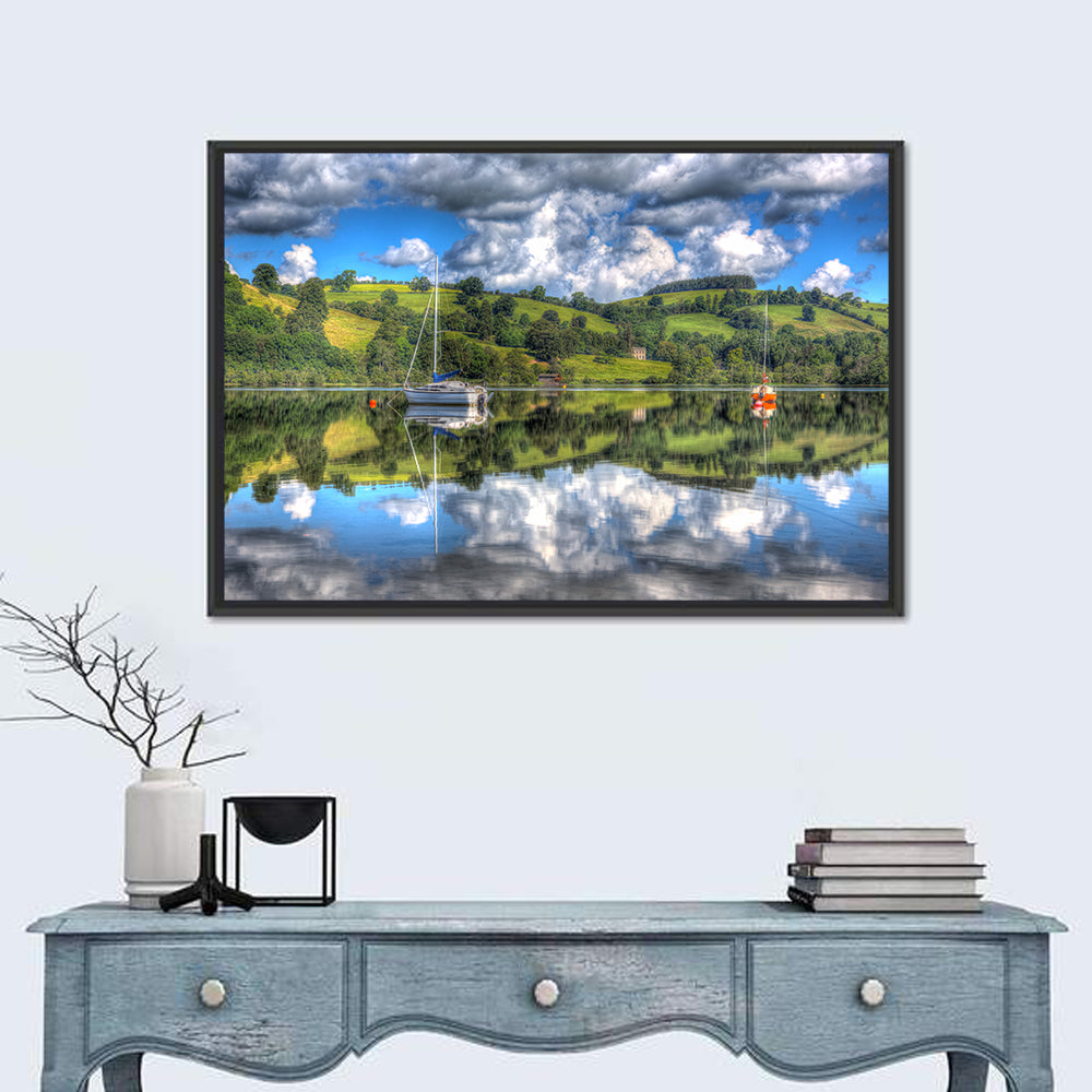 Sailboats on Ullswater Wall Art in a room, landscape
