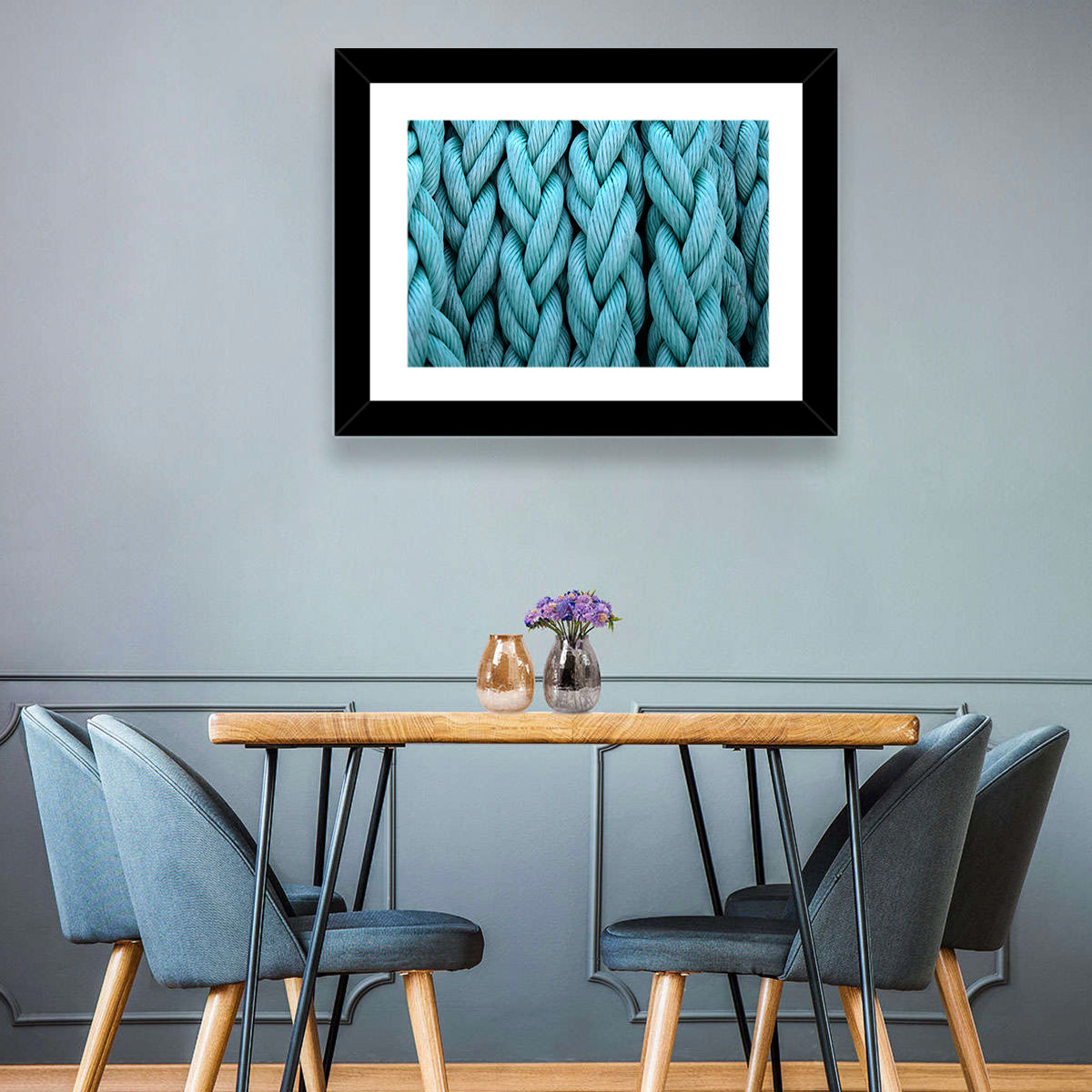 Turquoise Nautical Rope Close-up Wall Art