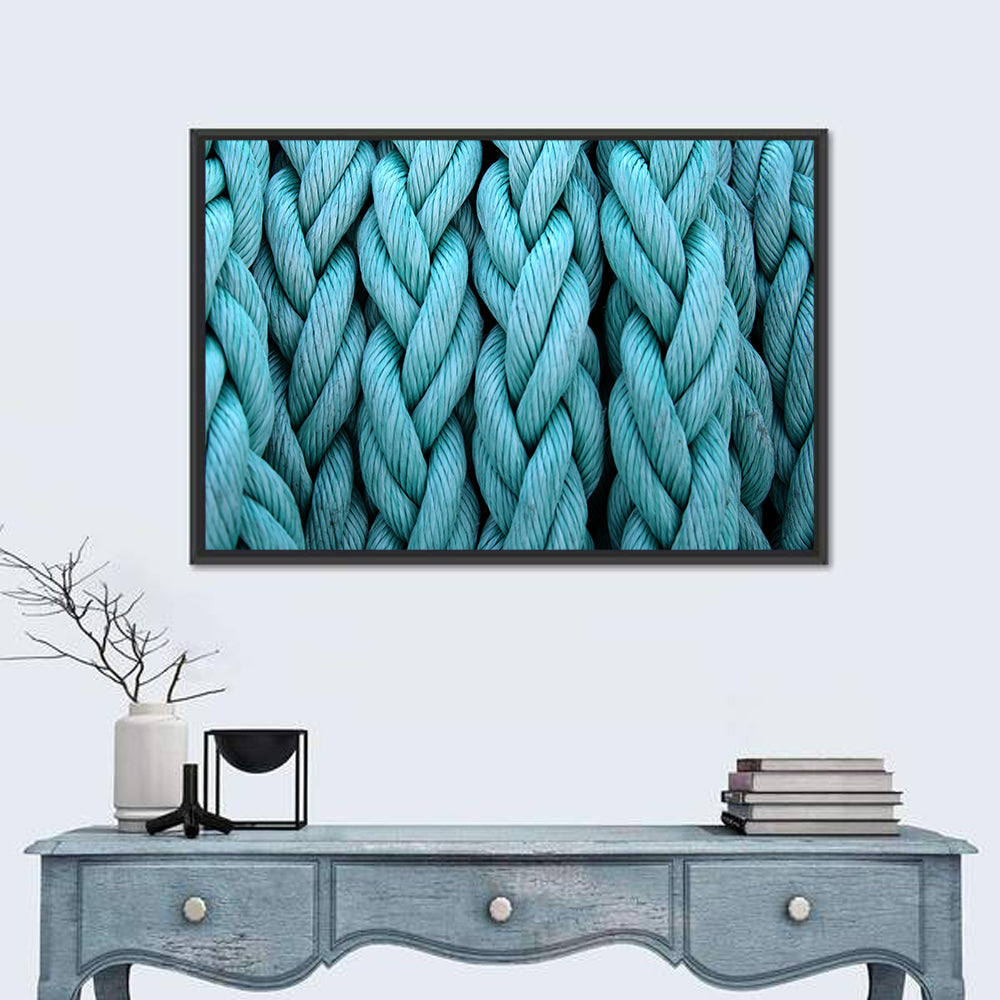Turquoise Nautical Rope Close-up Wall Art
