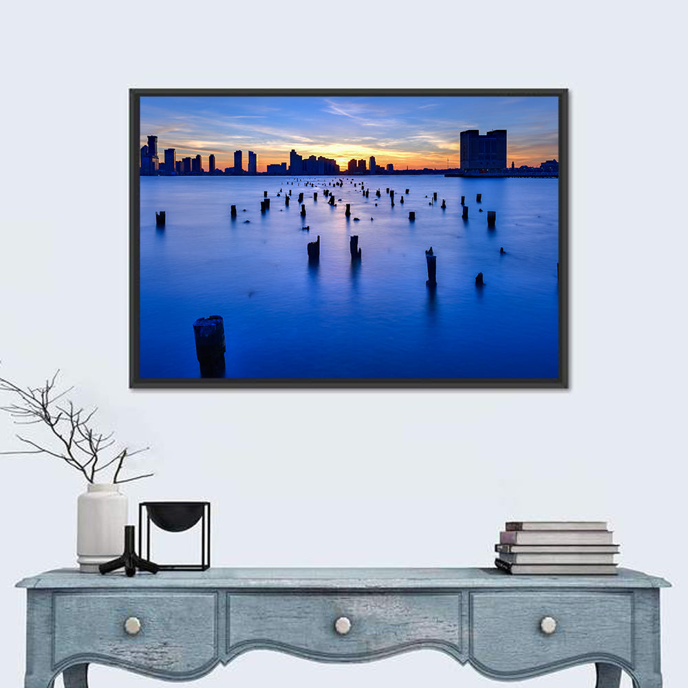 Jersey City Skyline at Dusk Wall Art