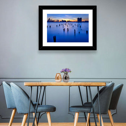 Jersey City Skyline at Dusk Wall Art
