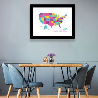 Detailed United States Map Wall Art