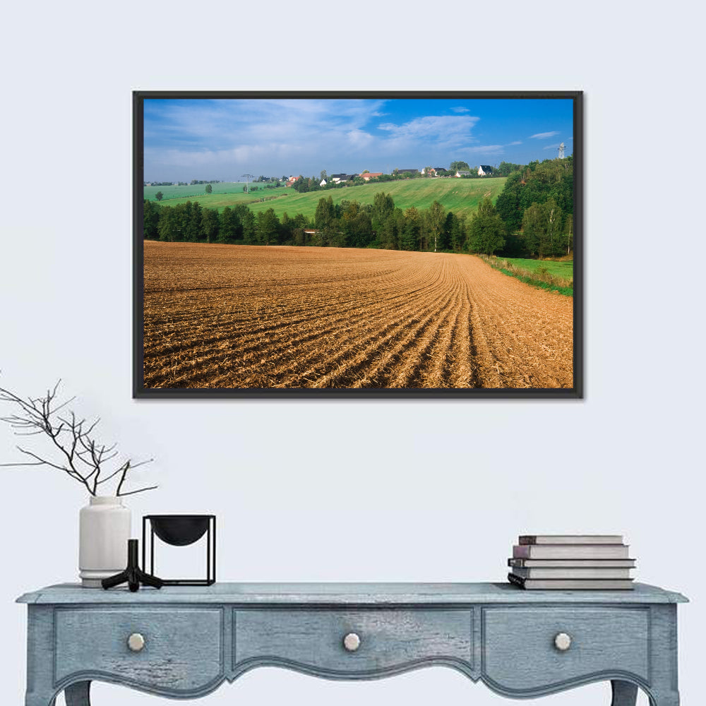 Kansas Wheat Fields Wall Art in a room, landscape