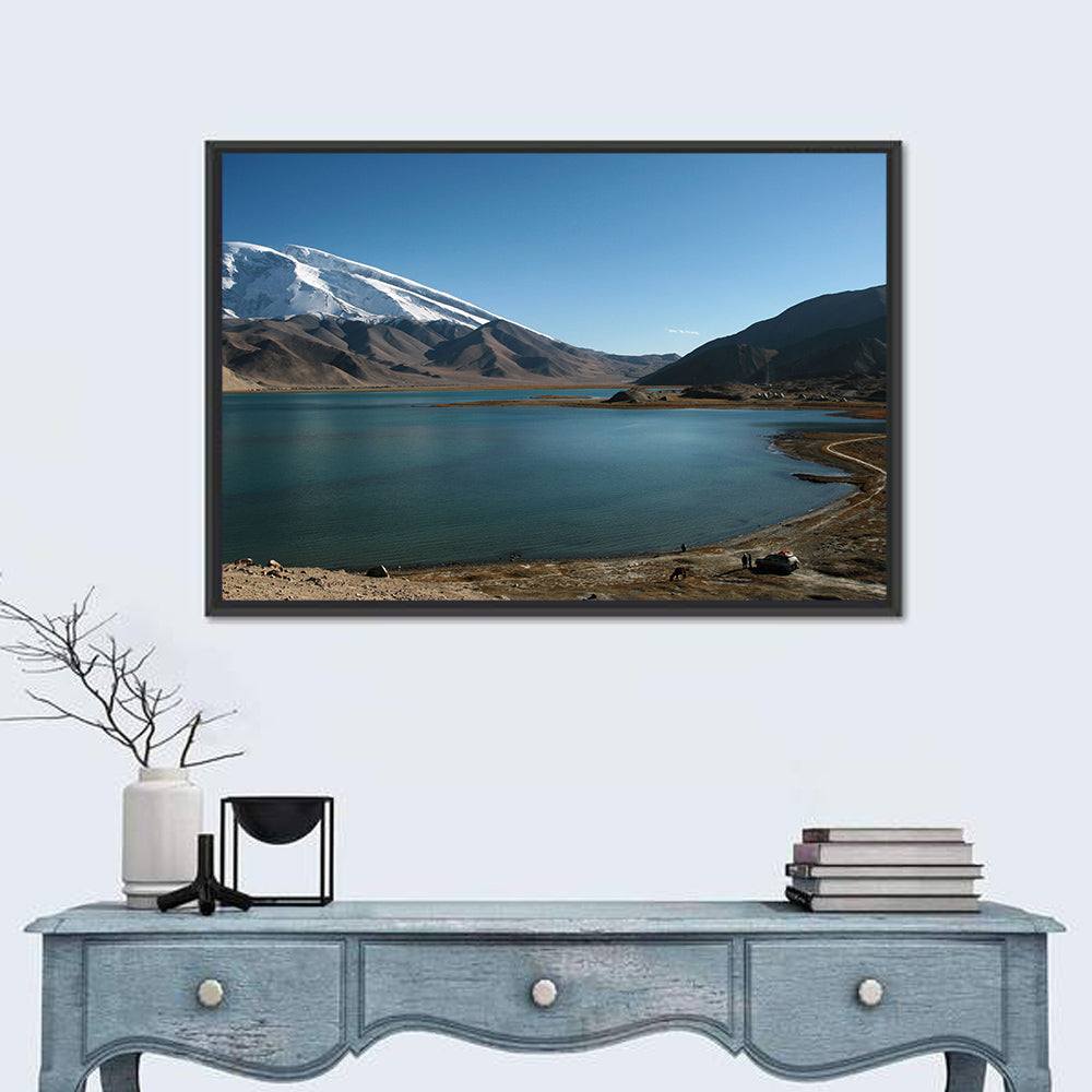 Muztahgata and Karakul Lake Wall Art in a room, landscape