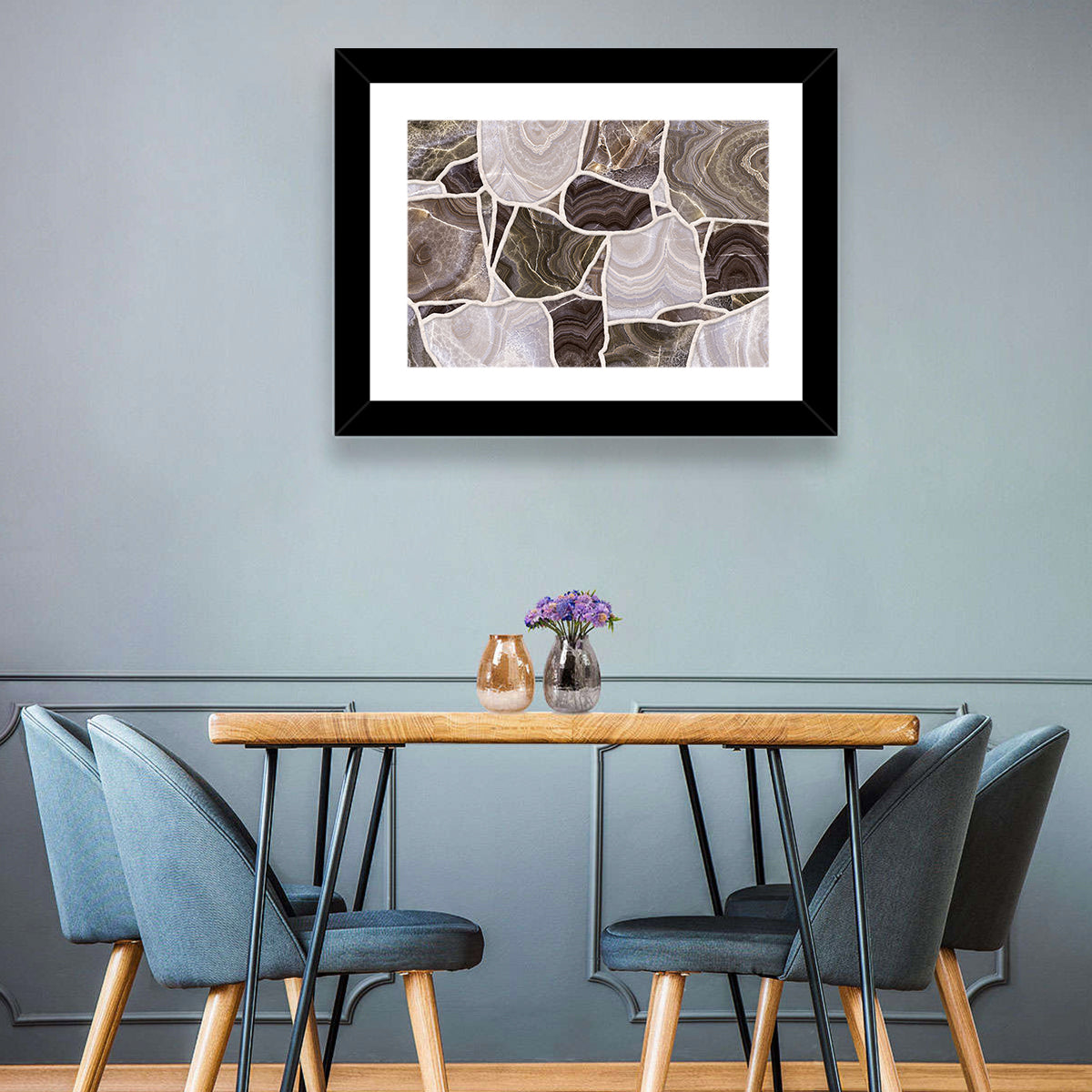 Banded Stone Mosaic Wall Art