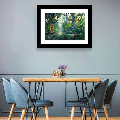 Sunlit Jungle River Wall Art