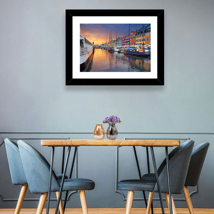 Nyhavn Canal at Sunset Wall Art