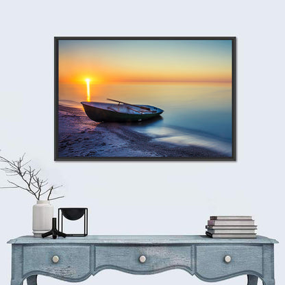 Rowboat Sunrise Seascape Wall Art