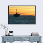 California Oil Rig at Sunset Wall Art