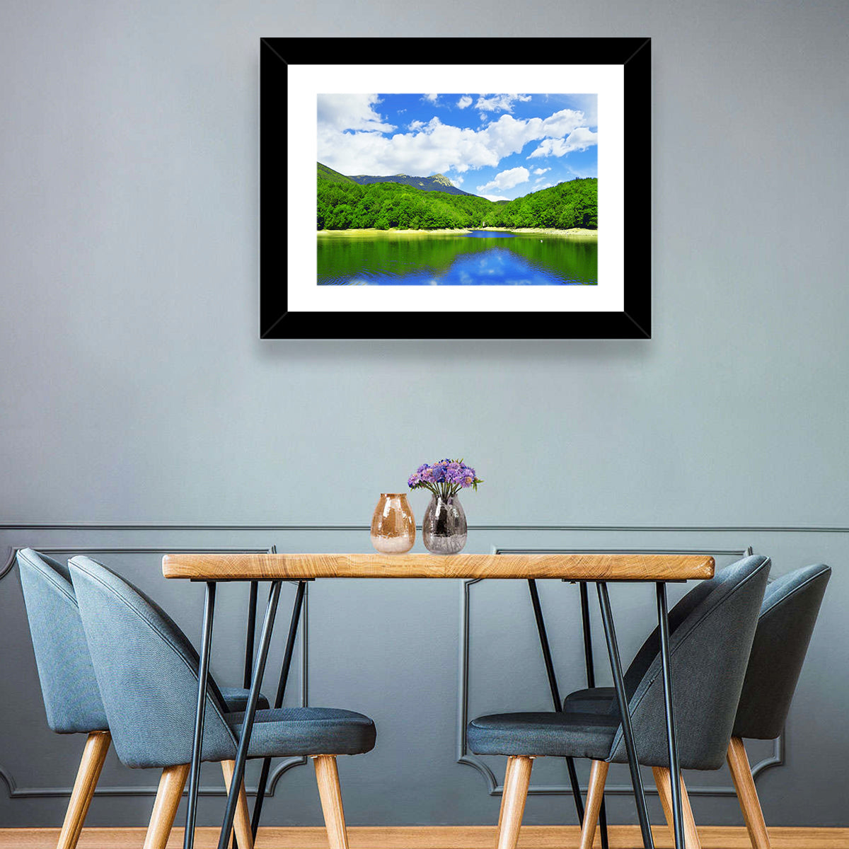 Montseny Mountains from Santa Fe Lake Wall Art in a room, landscape