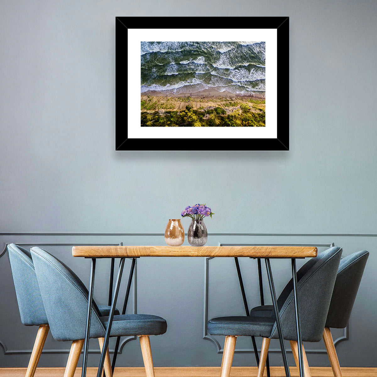Aerial Waves Over Sandy Cliff Wall Art