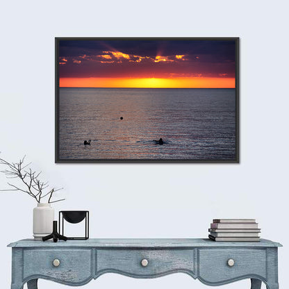 Balkhash Sunset Silhouettes Wall Art
