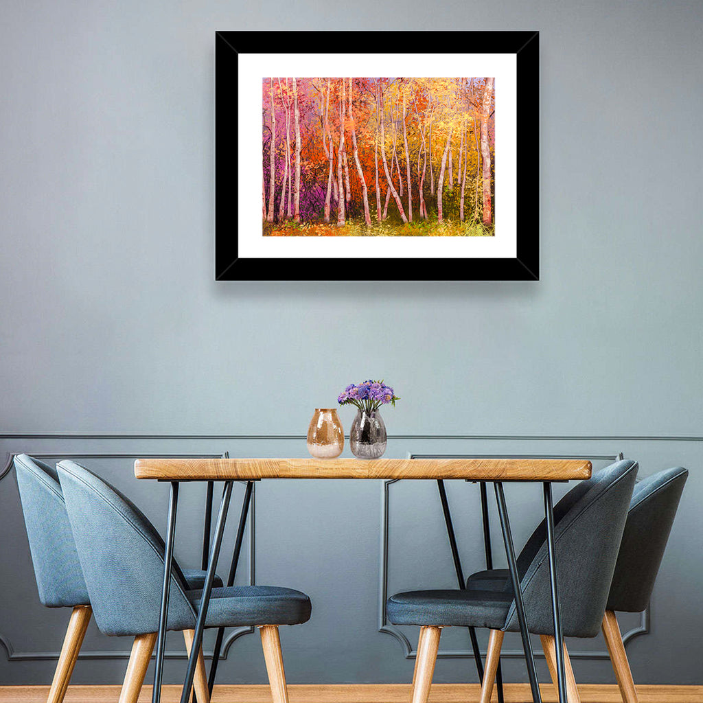 Vibrant Autumn Birch Grove Wall Art