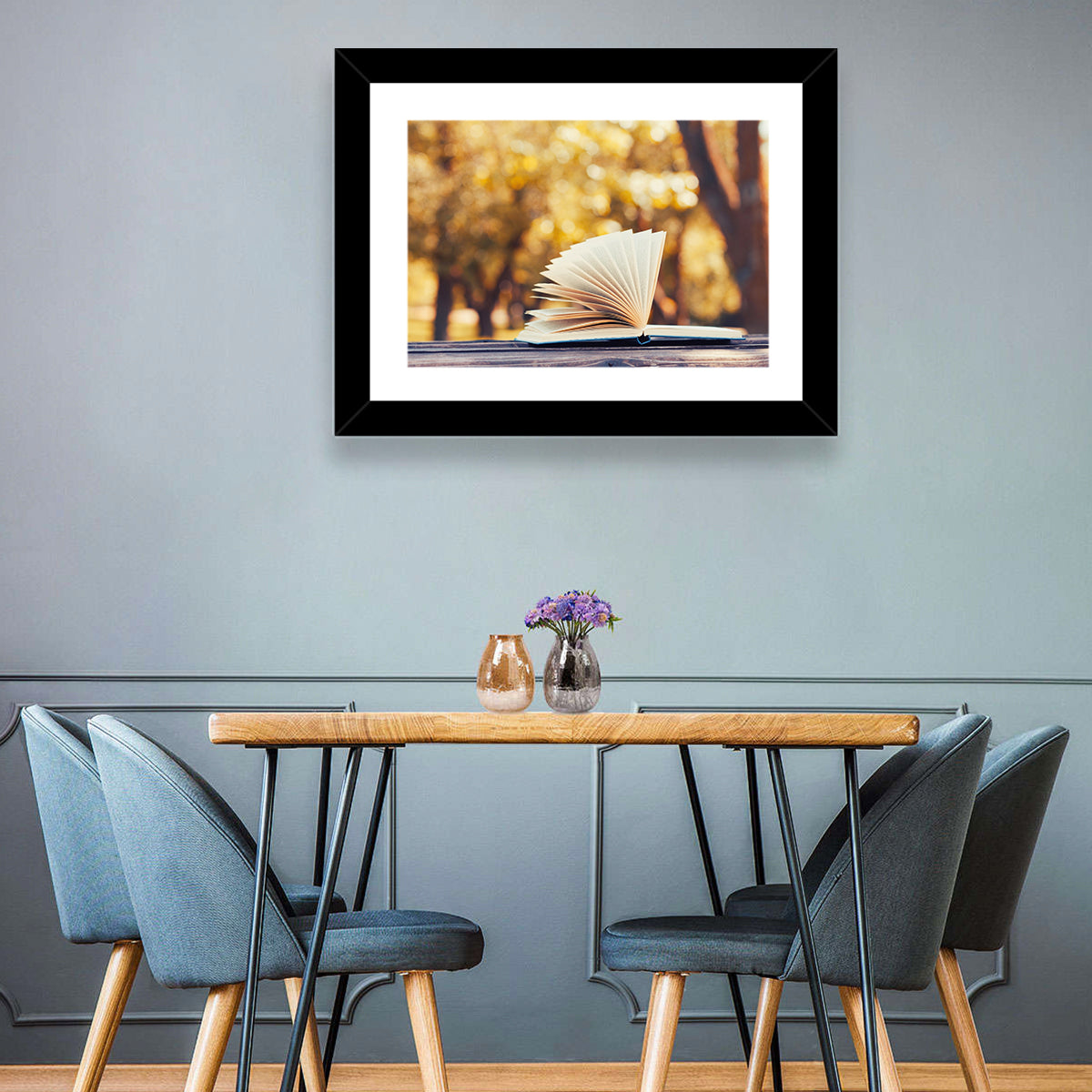 Open Book in Golden Autumn Light Wall Art