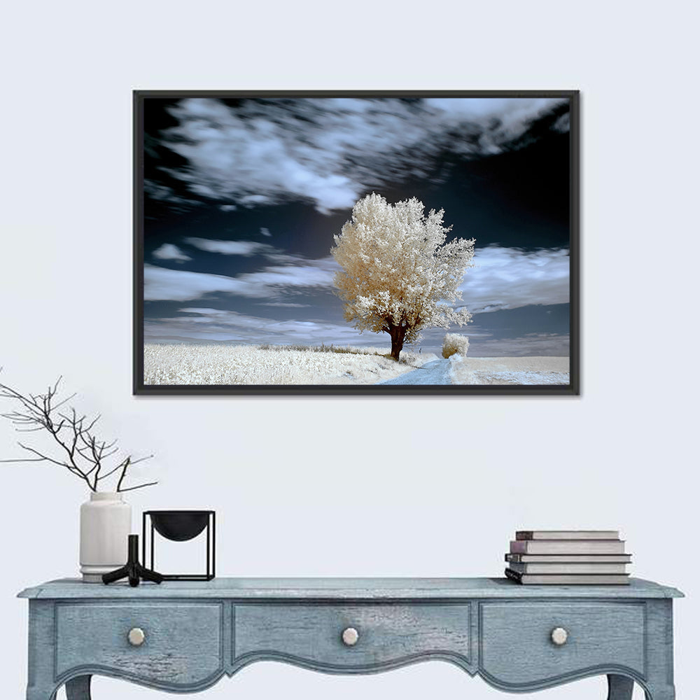 Infrared Winter Willow Tree Wall Art
