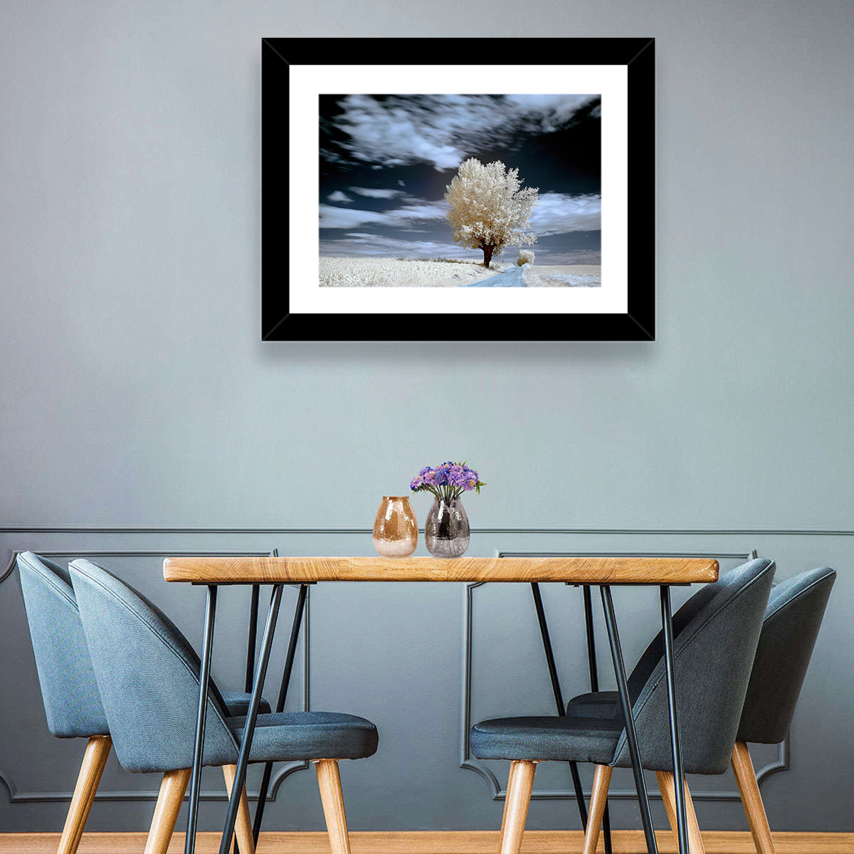 Infrared Winter Willow Tree Wall Art