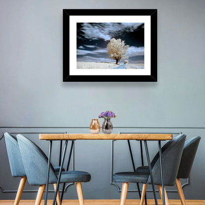 Infrared Winter Willow Tree Wall Art