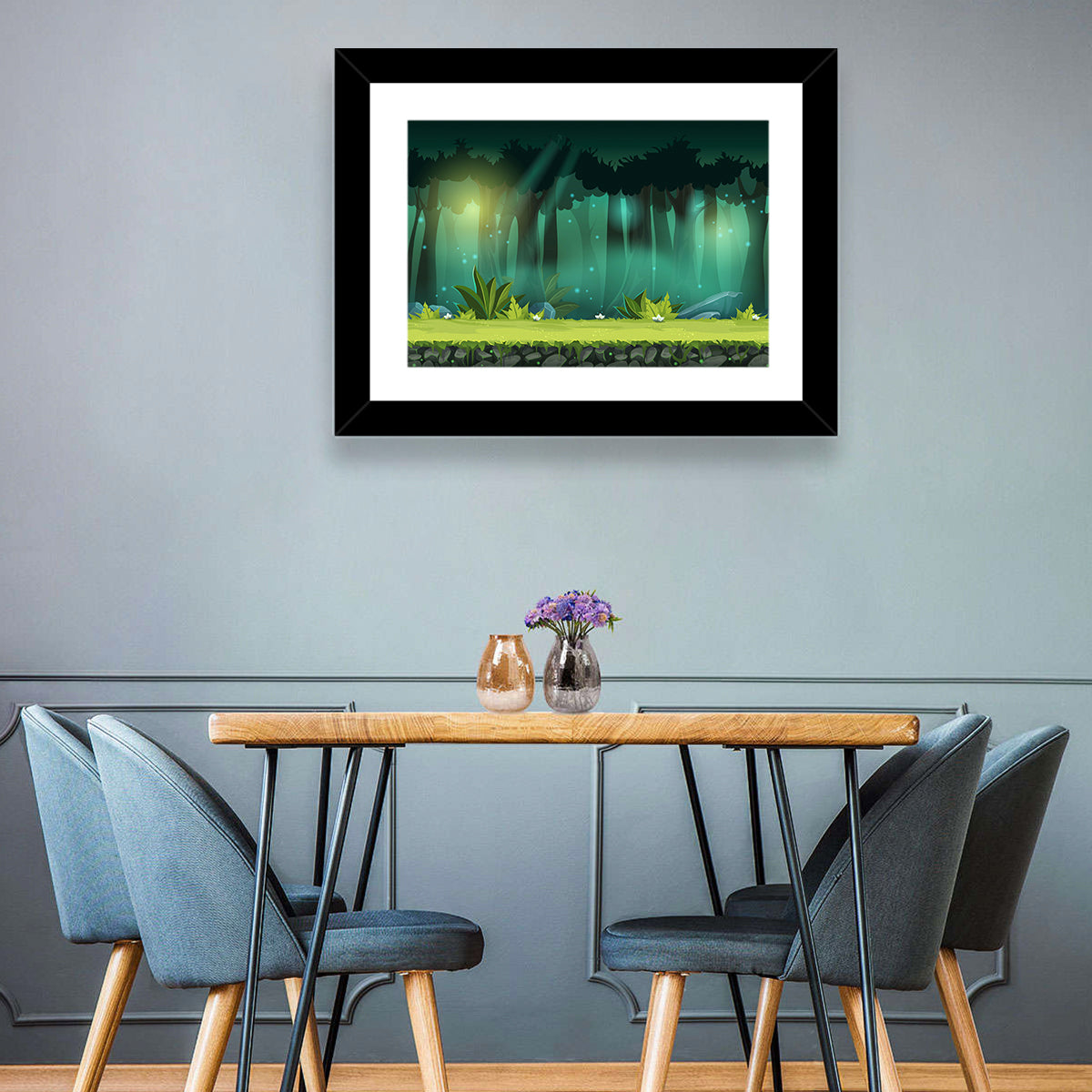 Digital Forest Landscape Wall Art