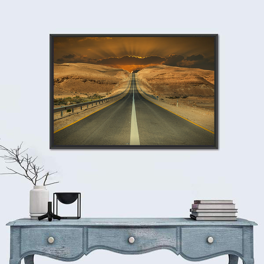 Negev Road at Sunset Wall Art