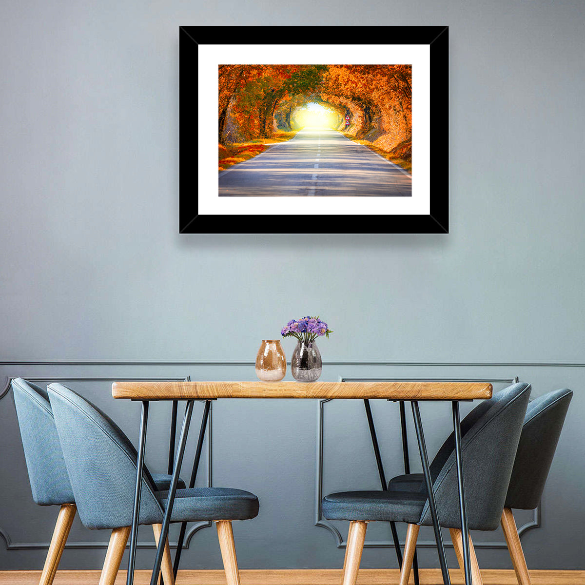 Golden Autumn Tree Tunnel Wall Art