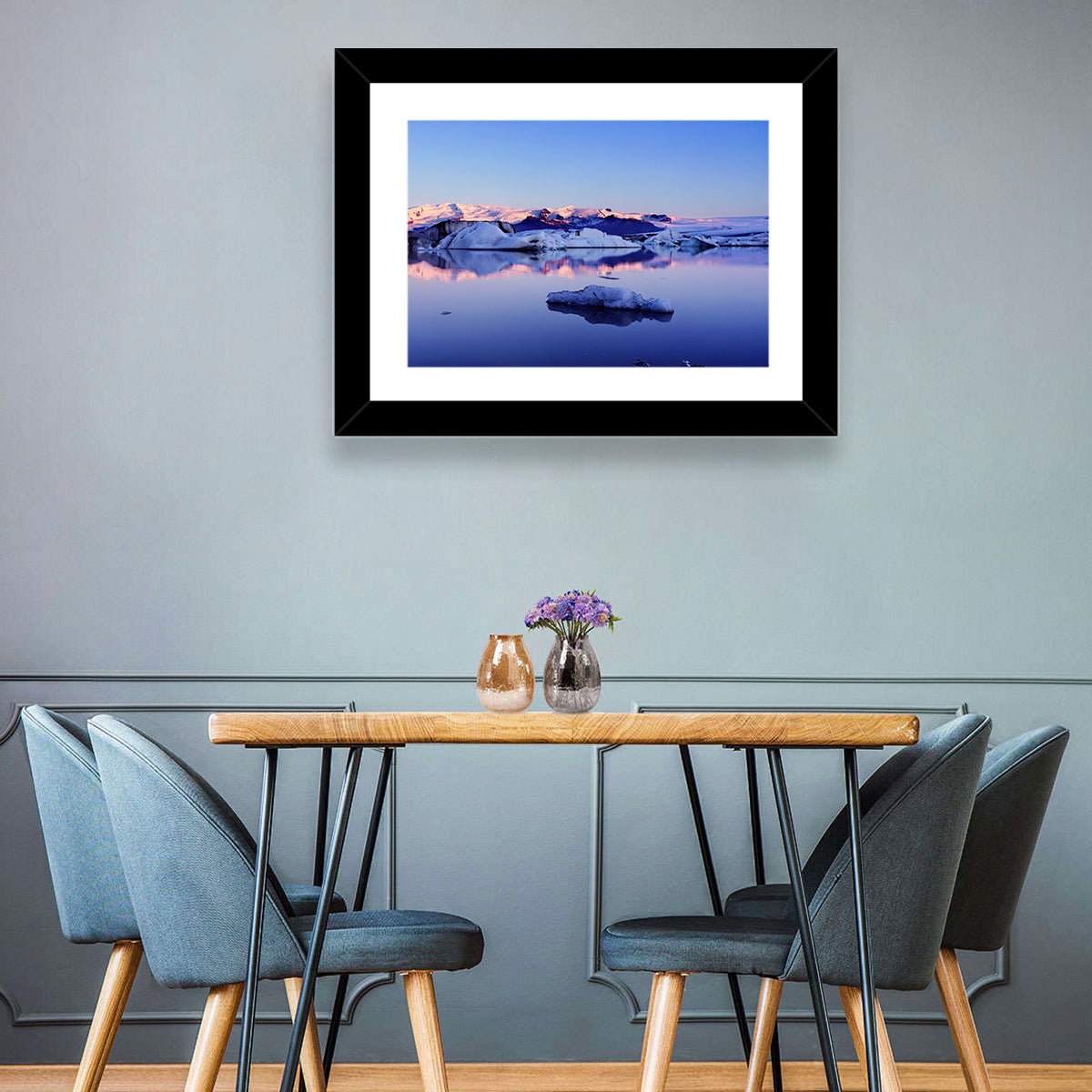 Jokulsarlon Glacier Lagoon Wall Art in a room, landscape