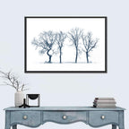 Four Bare Trees in Winter Wall Art