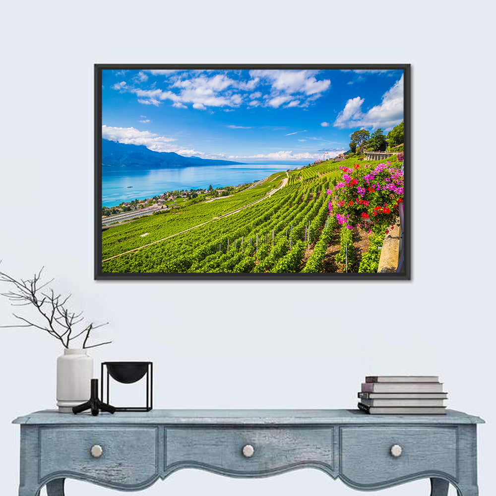 Lavaux Vineyard Terraces Over Lake Geneva Wall Art