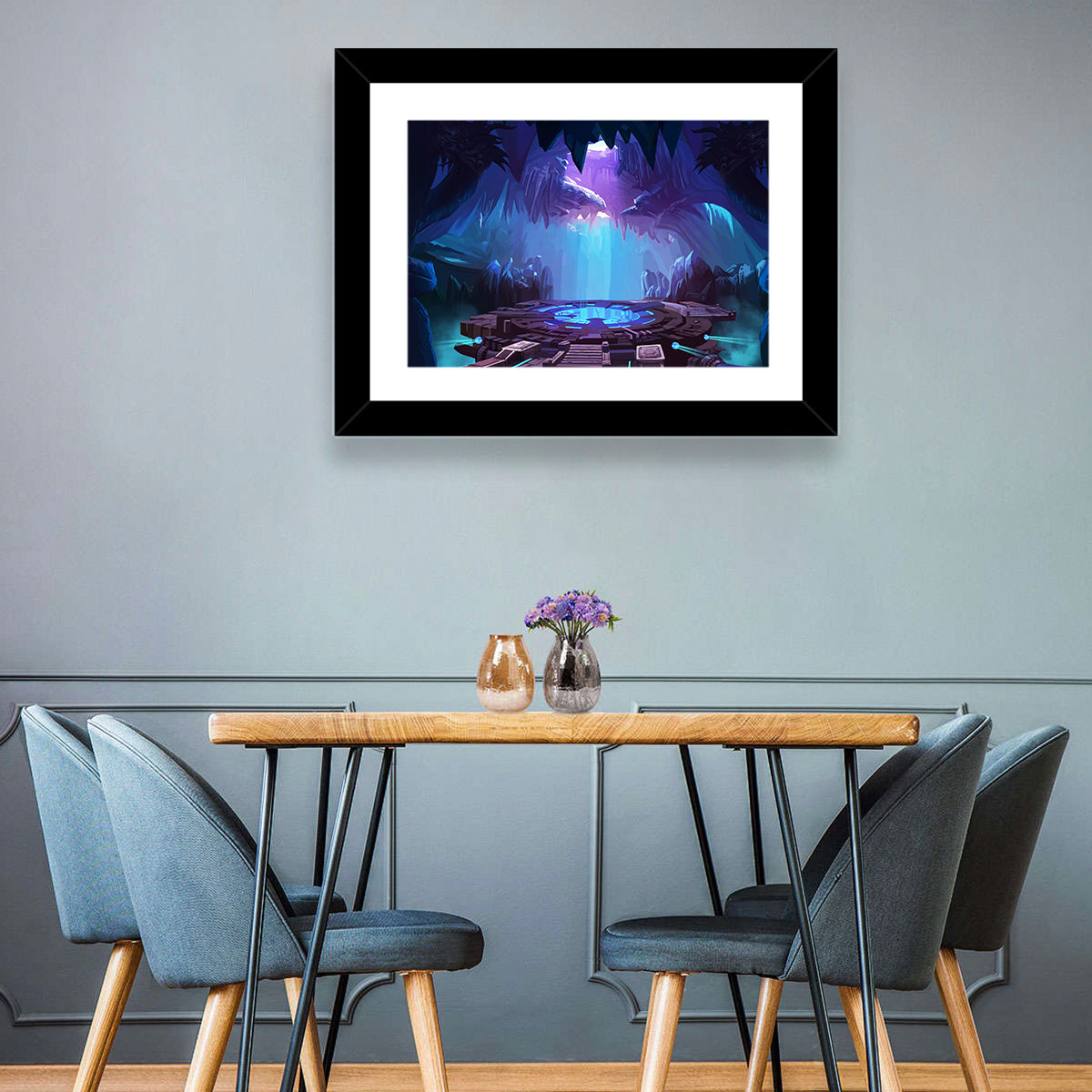 Alien Cave with Glowing Portal Wall Art