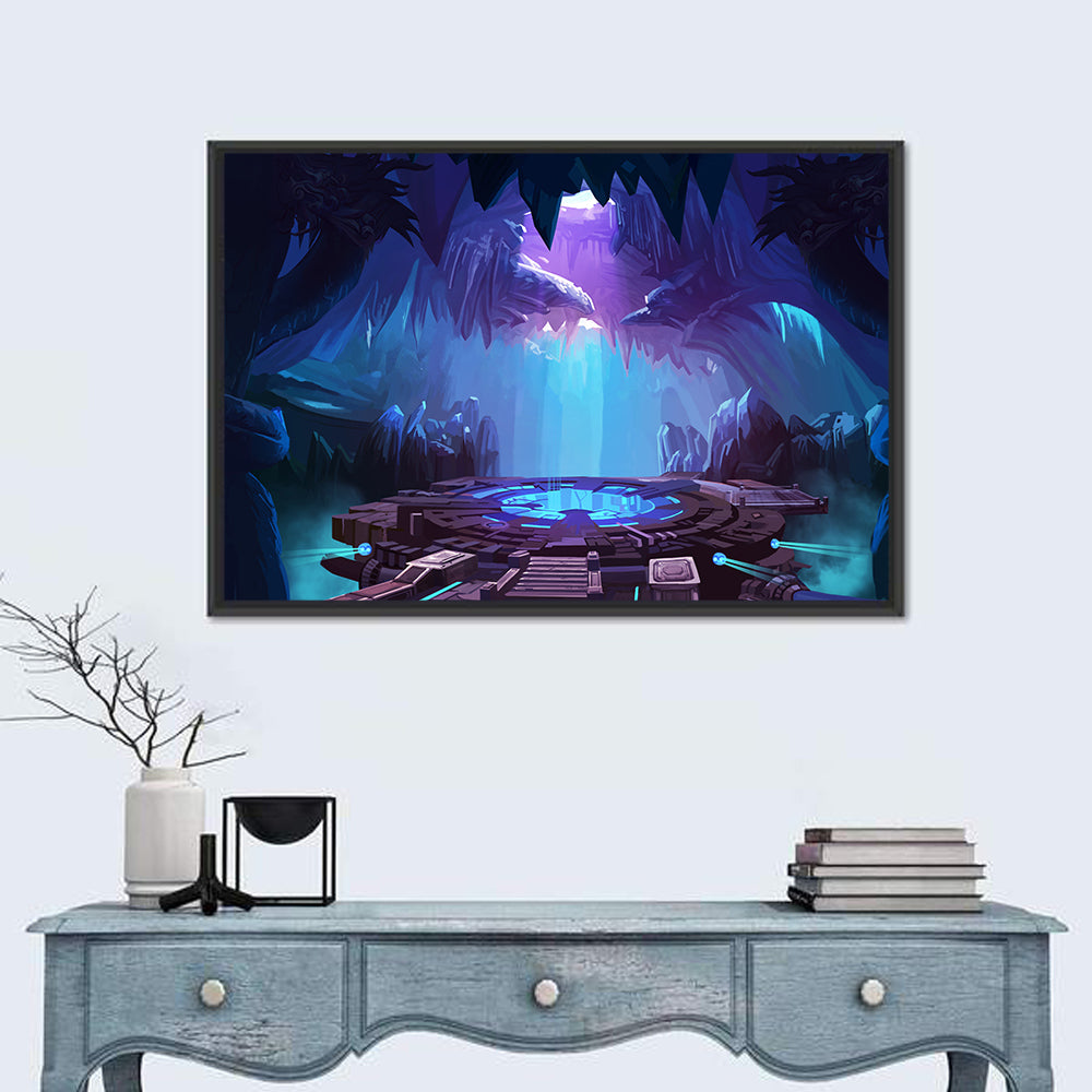 Alien Cave with Glowing Portal Wall Art