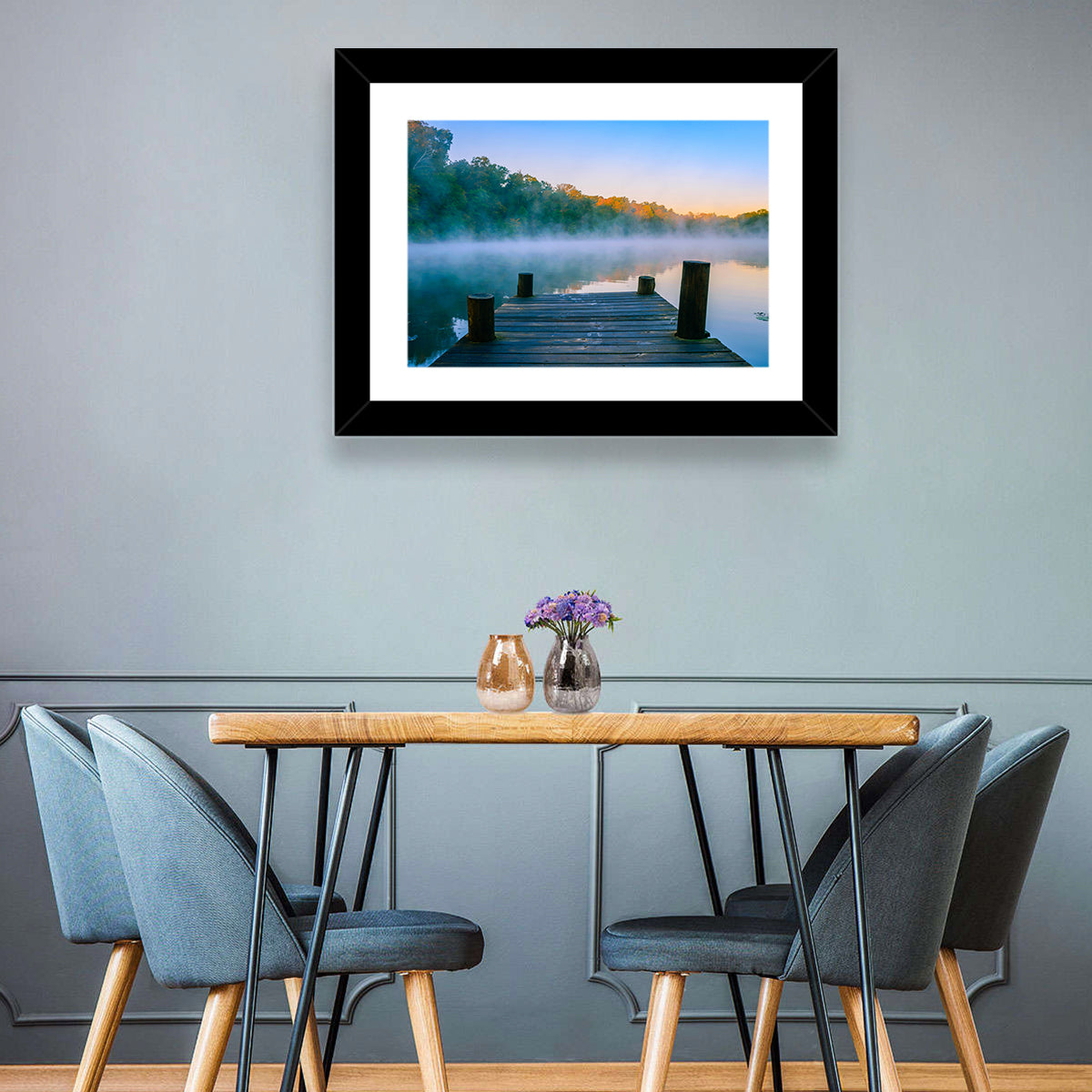 Misty Dock, Mt Saint Francis Wall Art