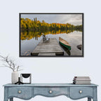 Ontario Autumn Lake Dock Wall Art