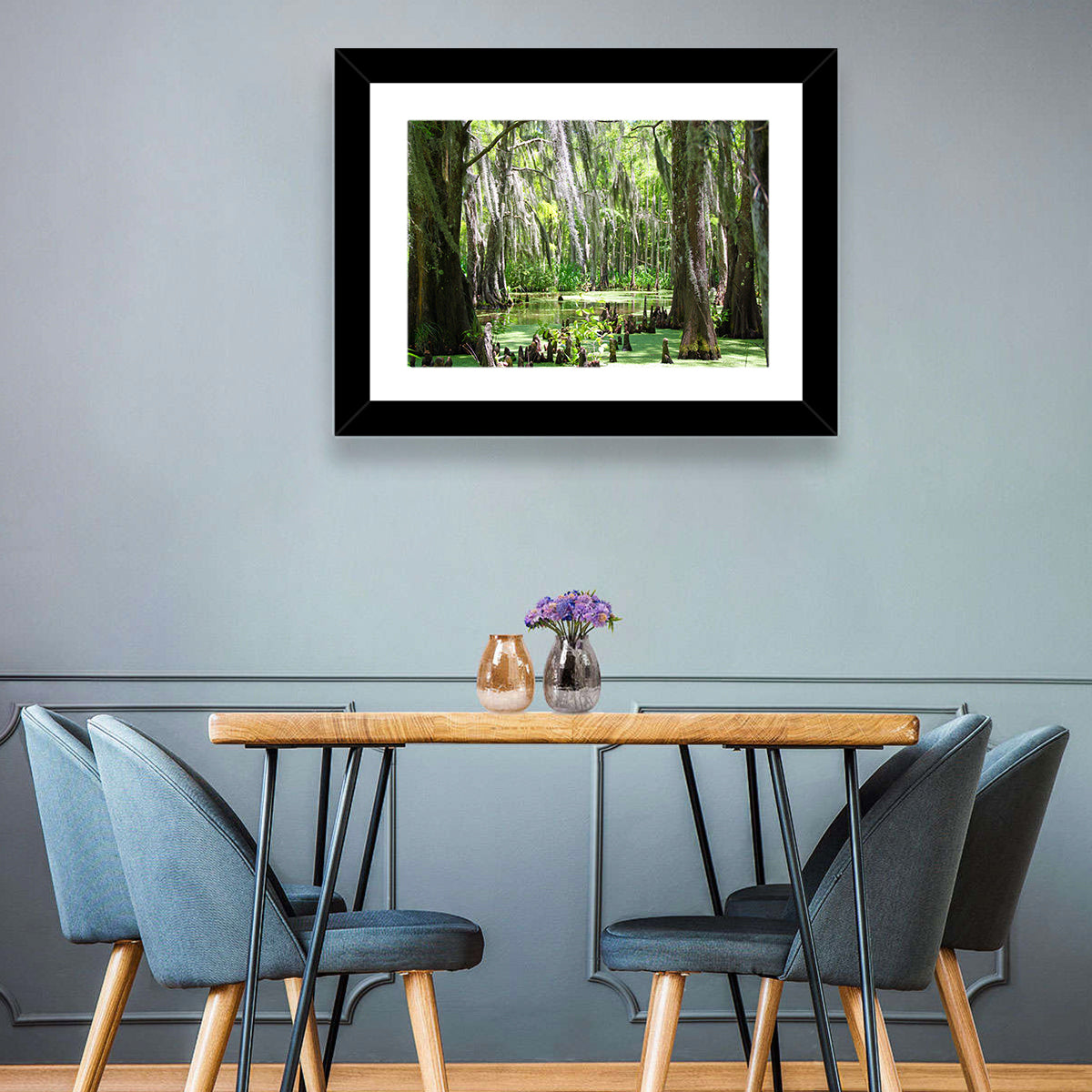 Louisiana Cypress Swamp Wall Art in a room, landscape