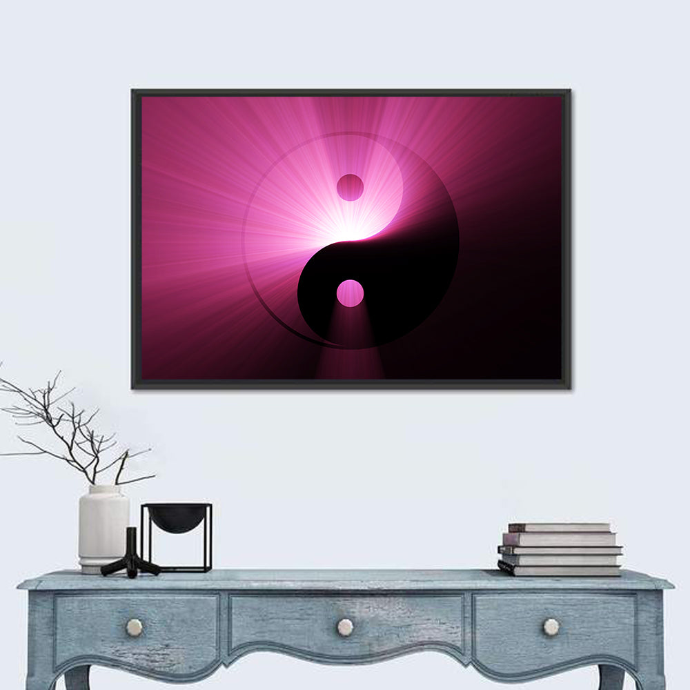 Magenta Yin Yang Symbol Wall Art
