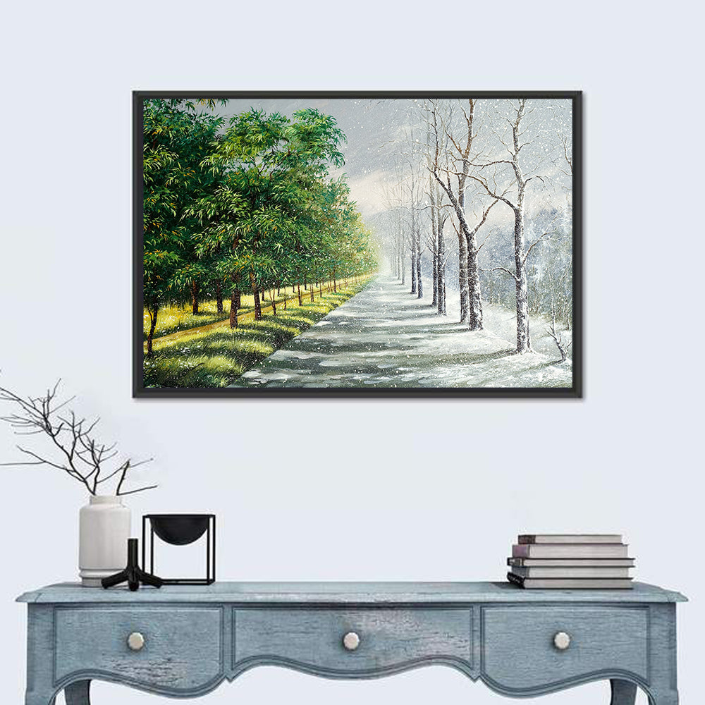 Winter & Summer Comparison Wall Art