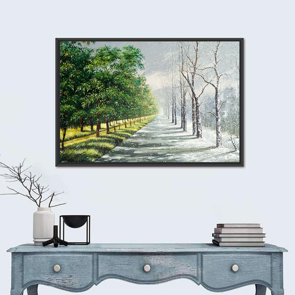 Summer to Winter Forest Path Wall Art